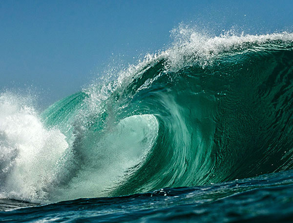 Crushing waves representing the change of Transformation