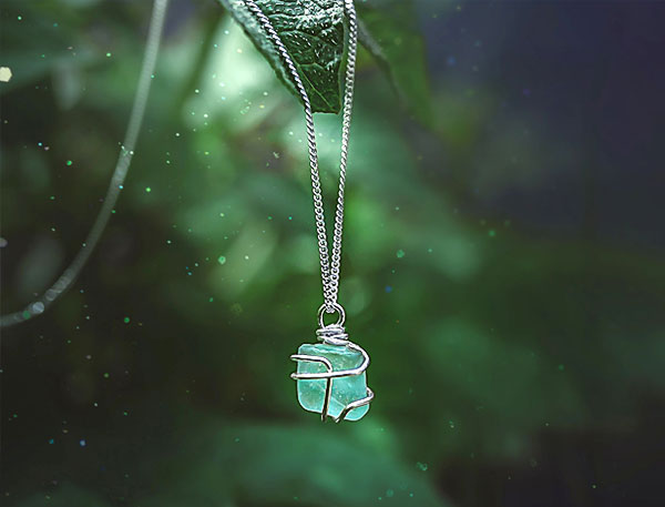 Magical Sea Glass in a Sterling Silver Chain