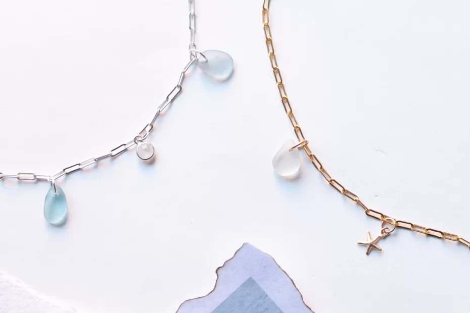 Silver or gold- sea glass jewellery