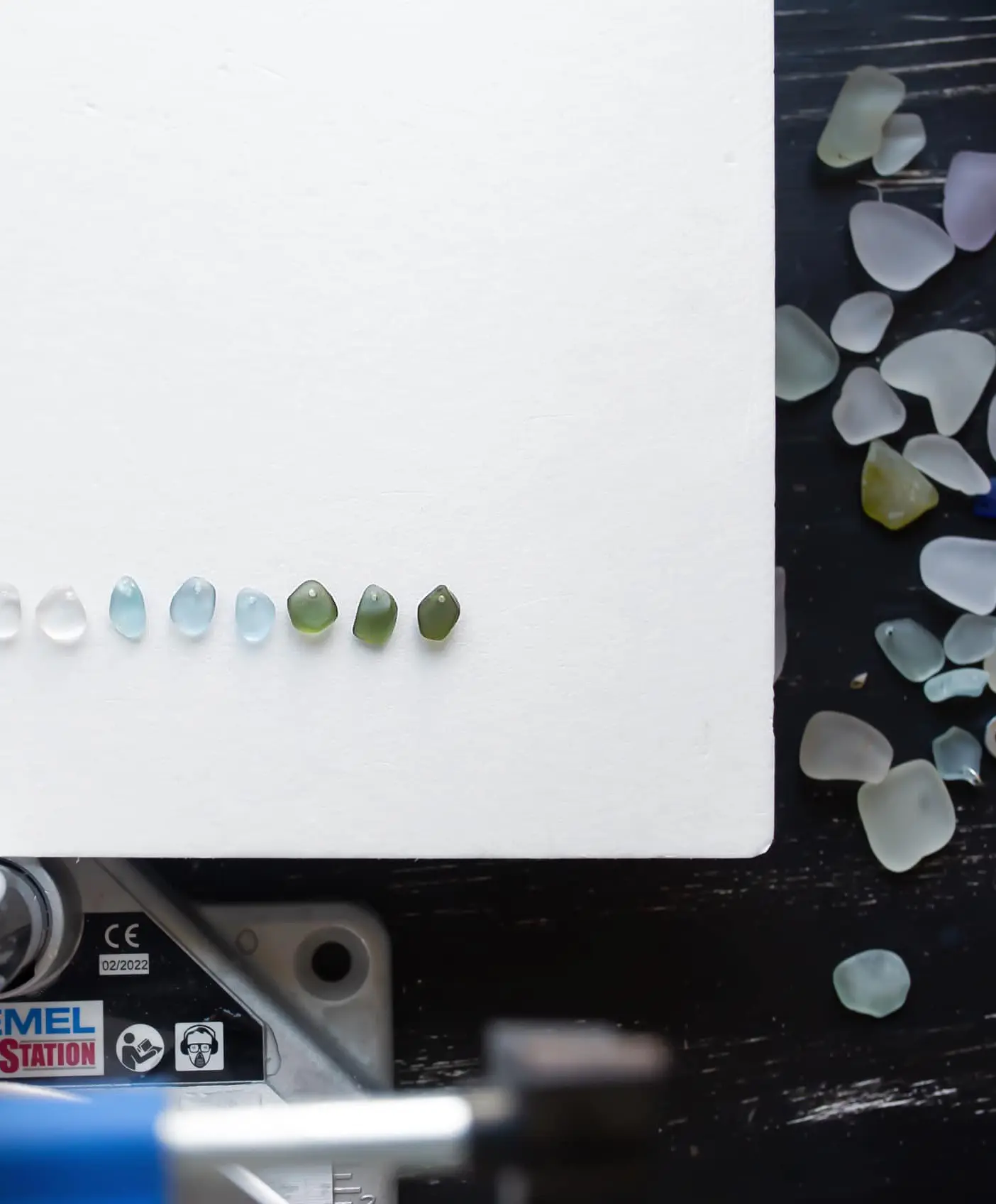 Sea glass jewellery-  waiting for drilling