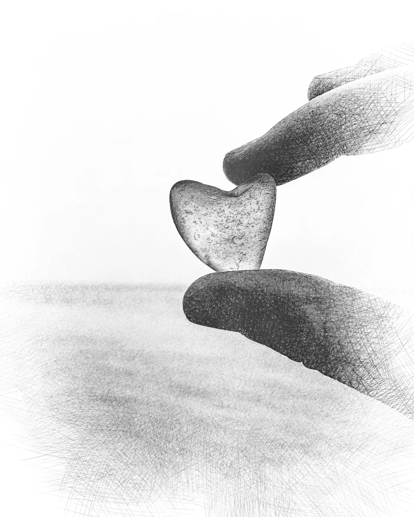 heart shaped healing rock